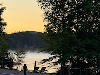 Sunrise fog on the lake
