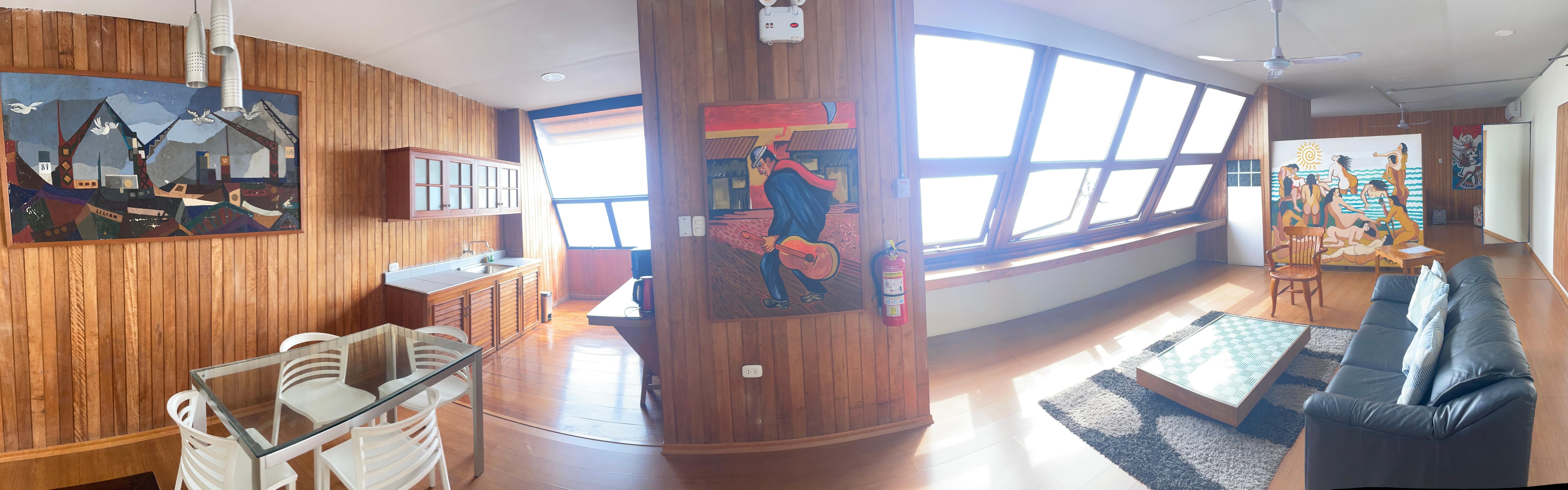 Large top- floor room with ocean views