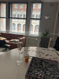 A rousing puzzle and glass of champagne.