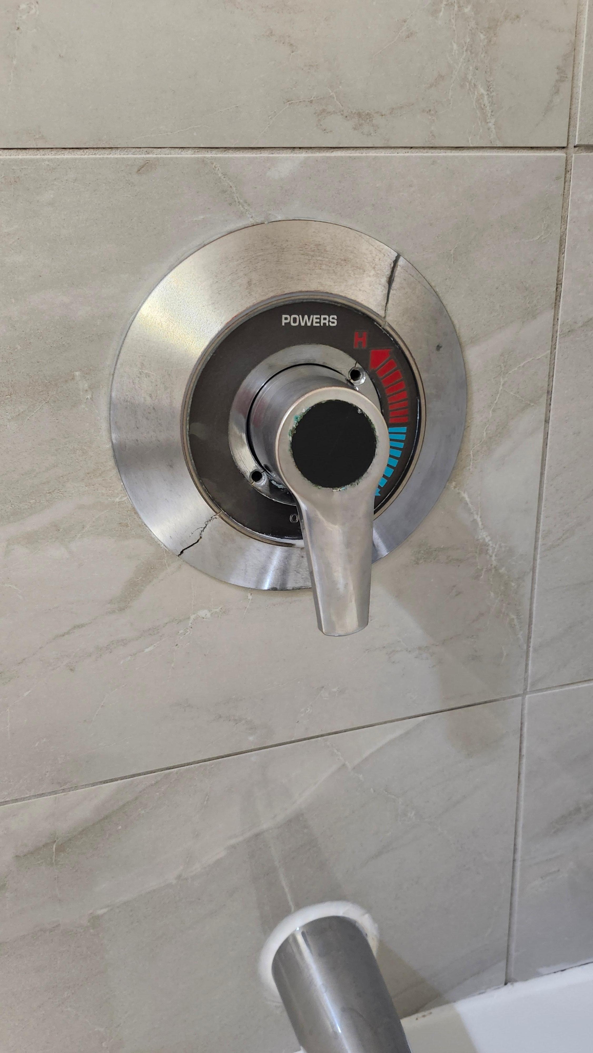 Cracks on the tub water valve plate