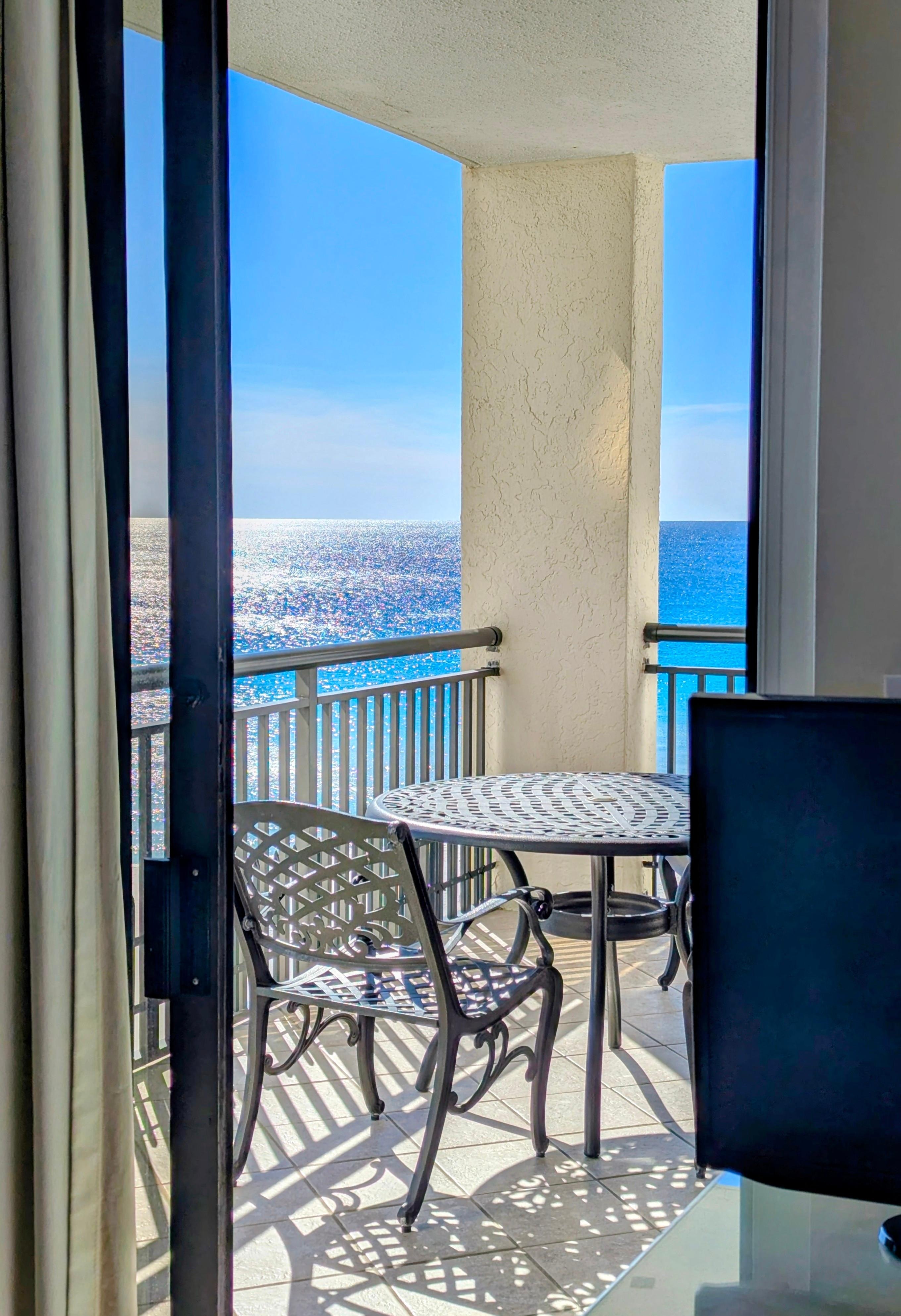 Master bedroom view of the beach.