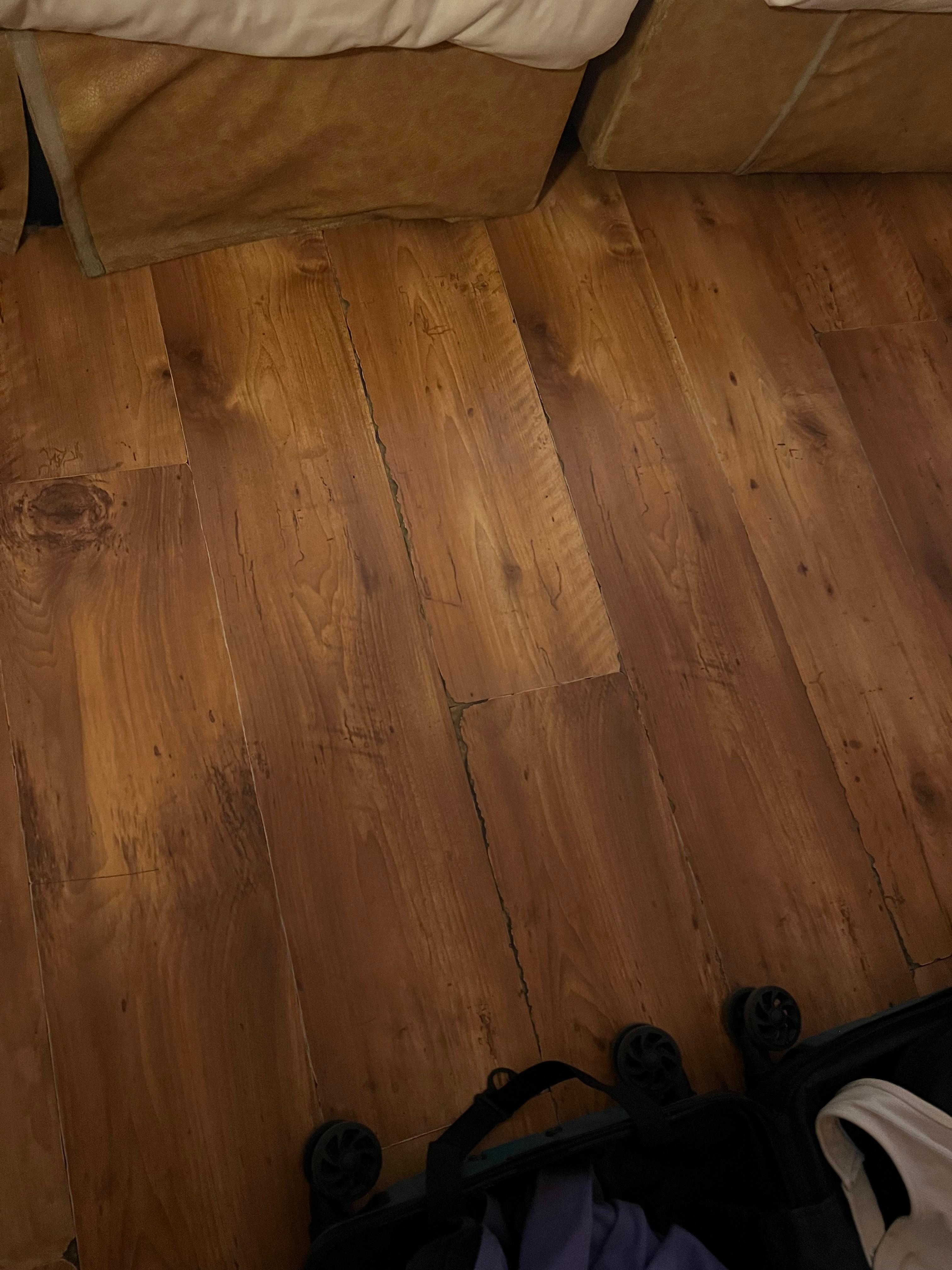 Worn spots in flooring