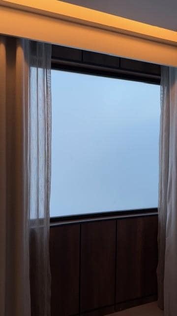 frosted tape over the window - cant see anything, could be a basement and you wouldnt be able to tell.