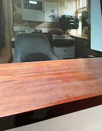 Reception desk, not the most welcoming. Dirty and untidy