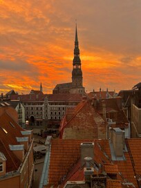 Bedroom window at sunrise