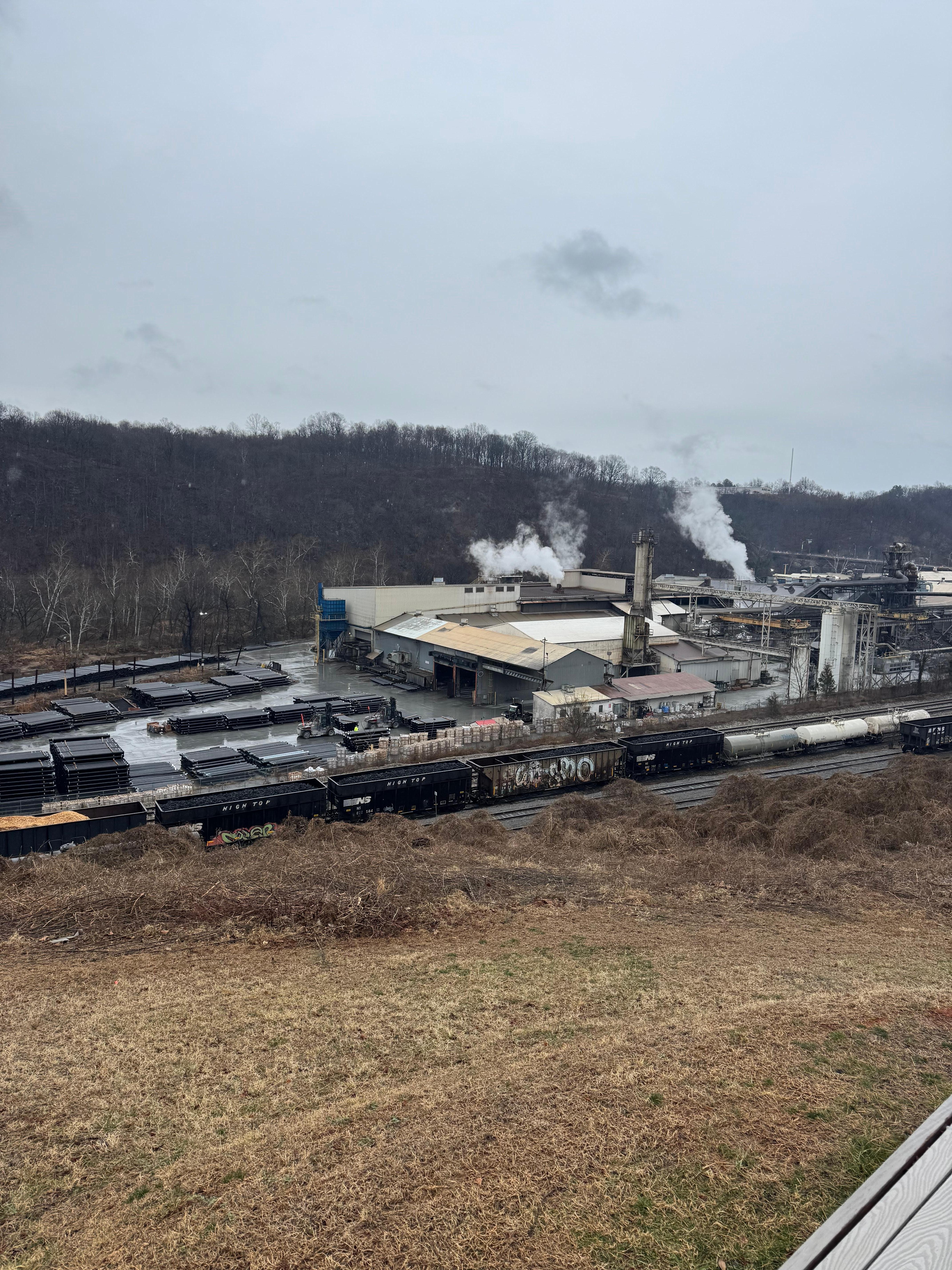 View from the deck of the factory below