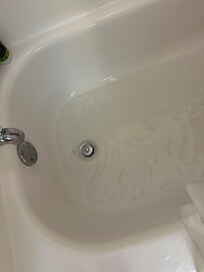 Clogged tub only just after turning the shower on