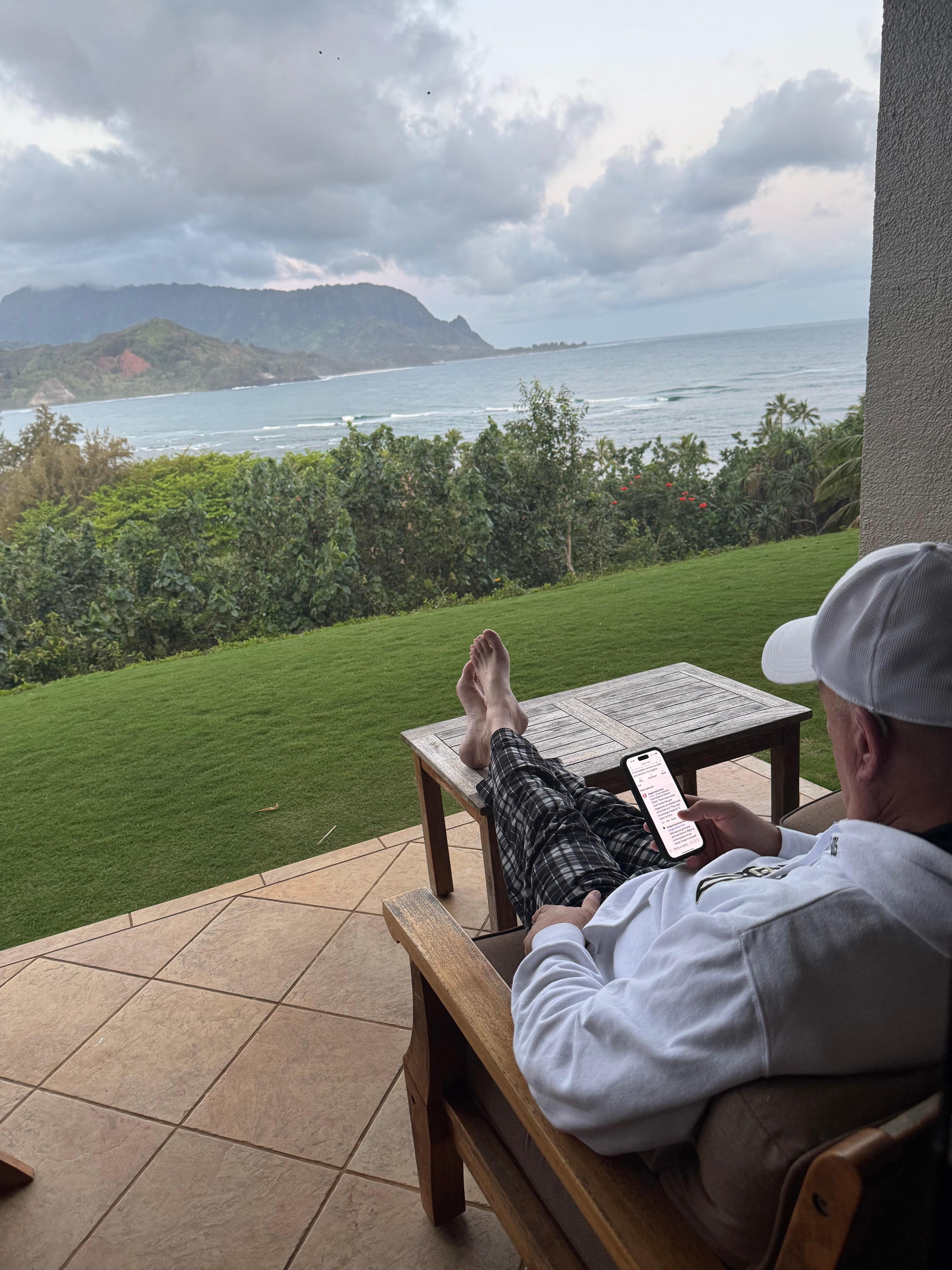 My husband didn’t move from this spot all week