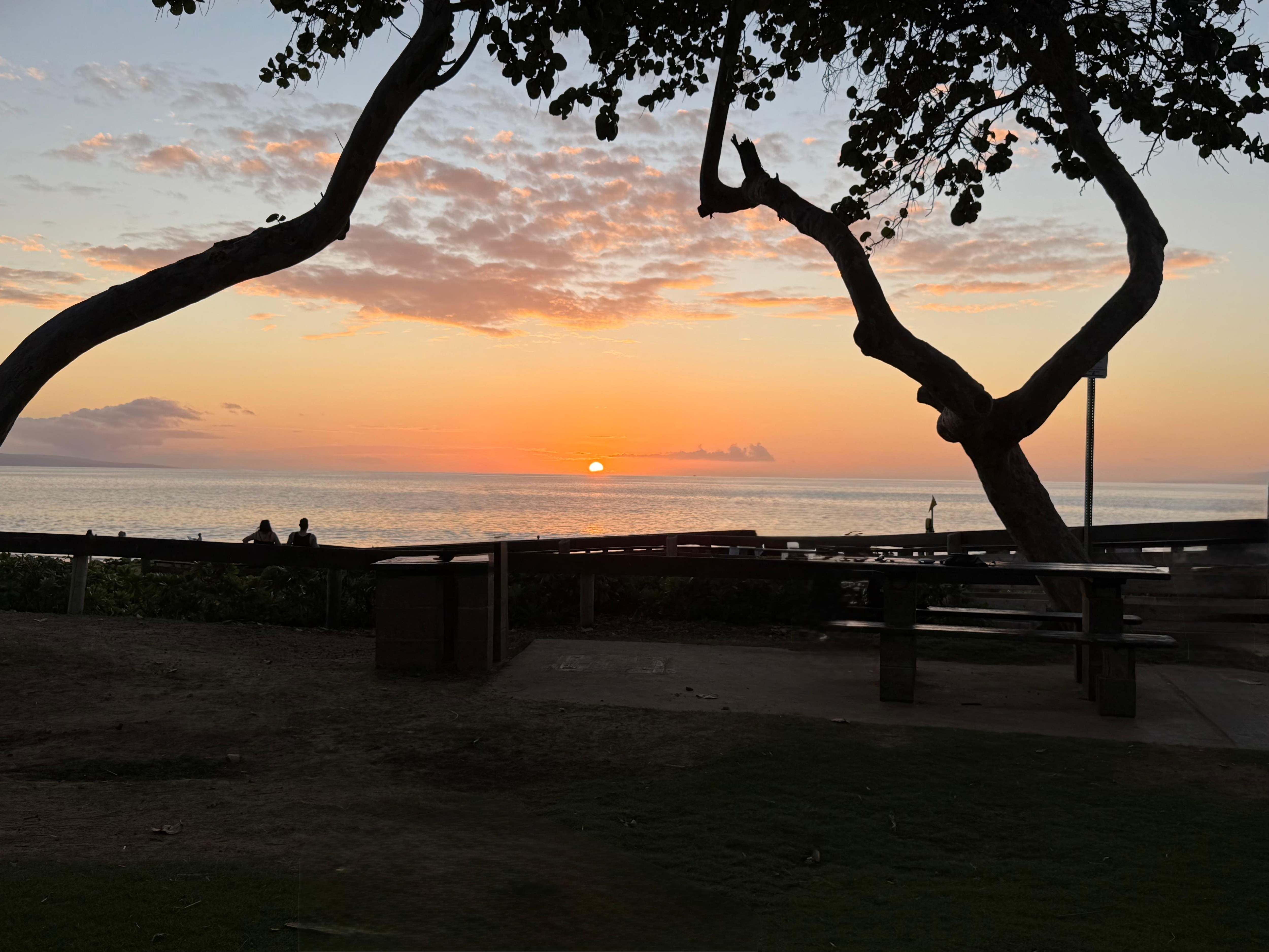 Sunset from the beach across the street