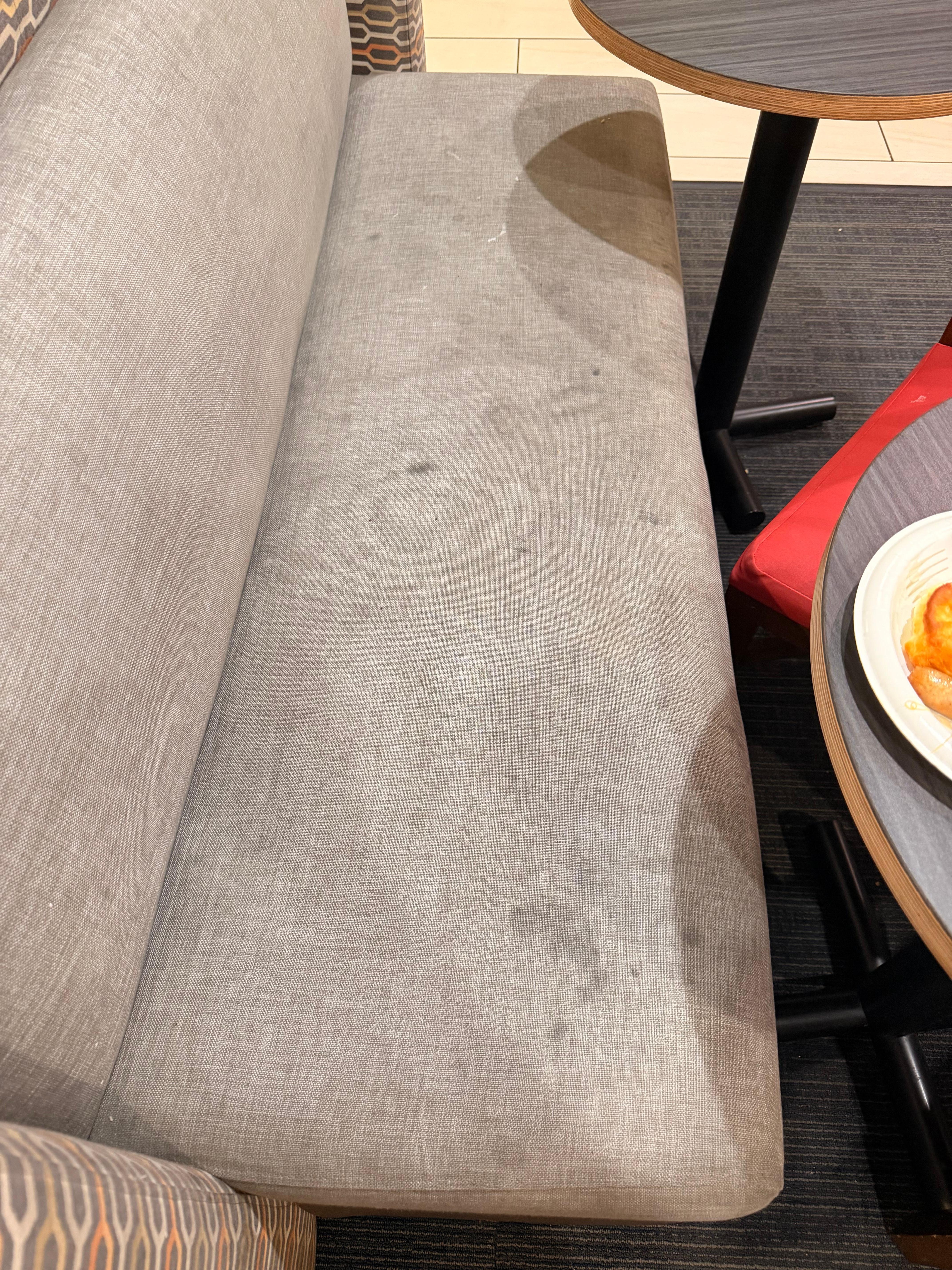 This is in the breakfast area the booth is nasty