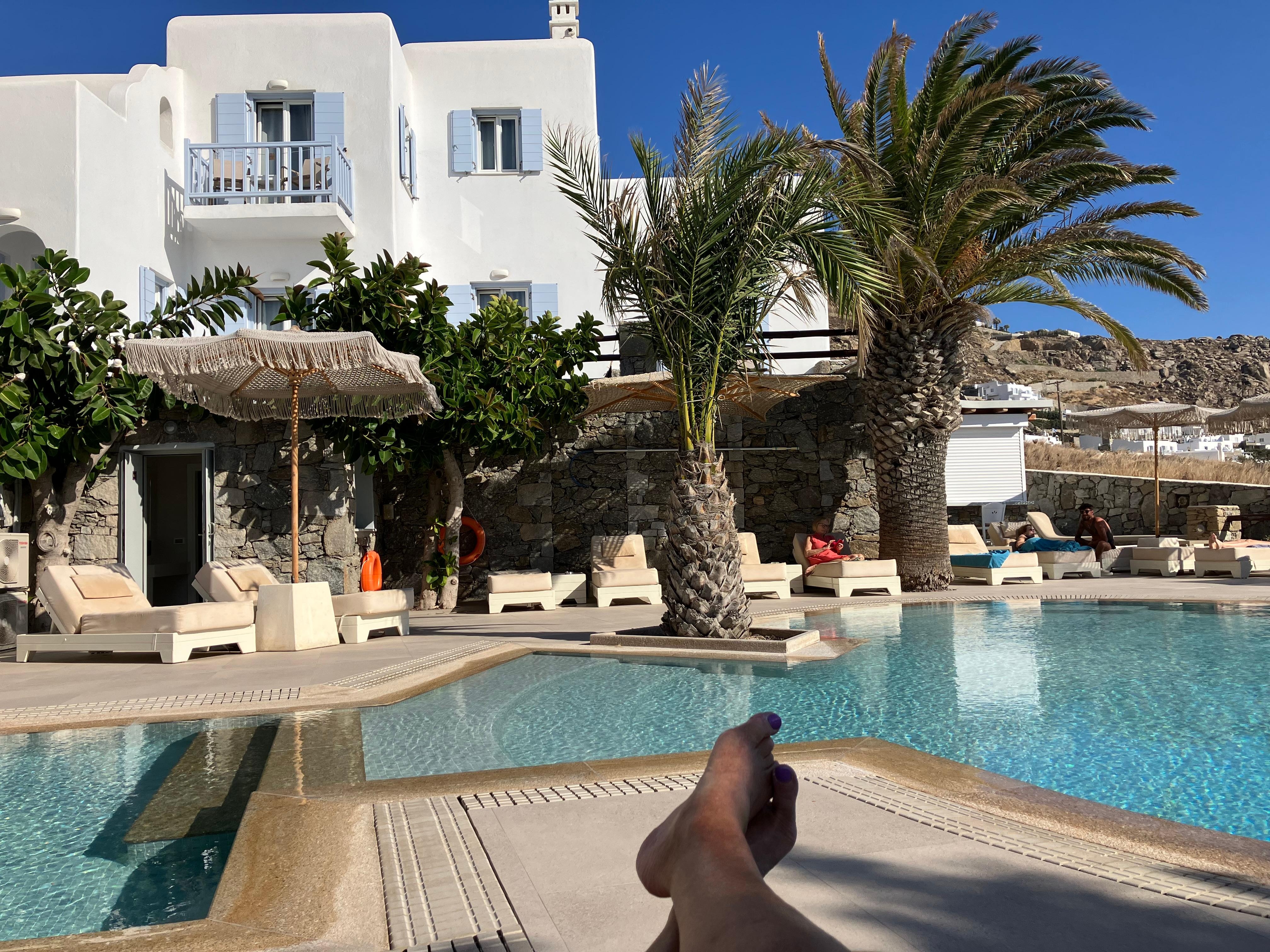 Hotel pool deck area