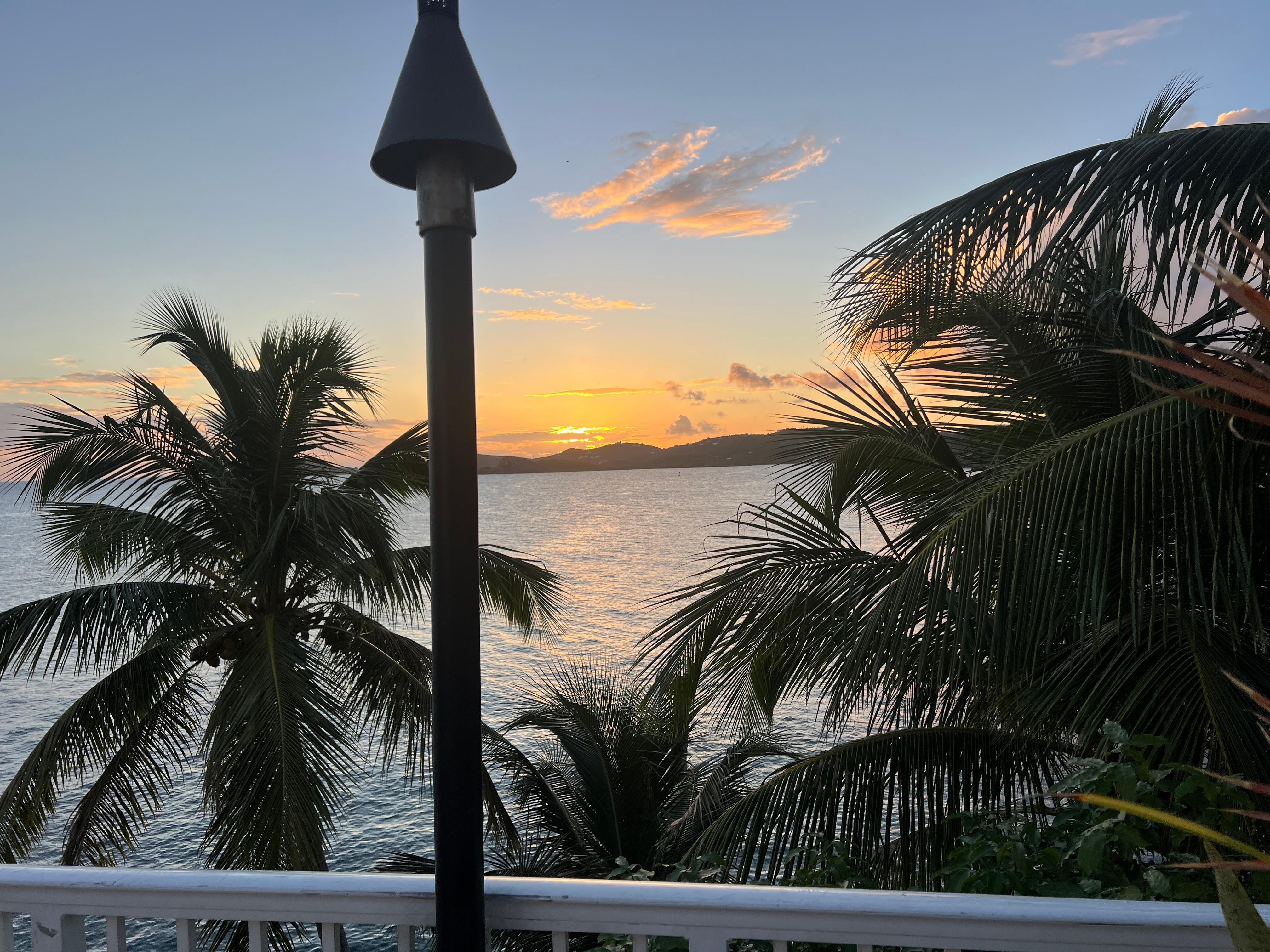 Sunset from one of the three pools