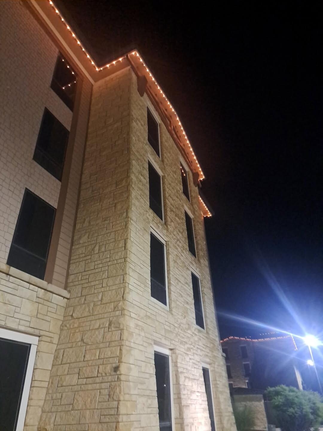 Lights on building. 