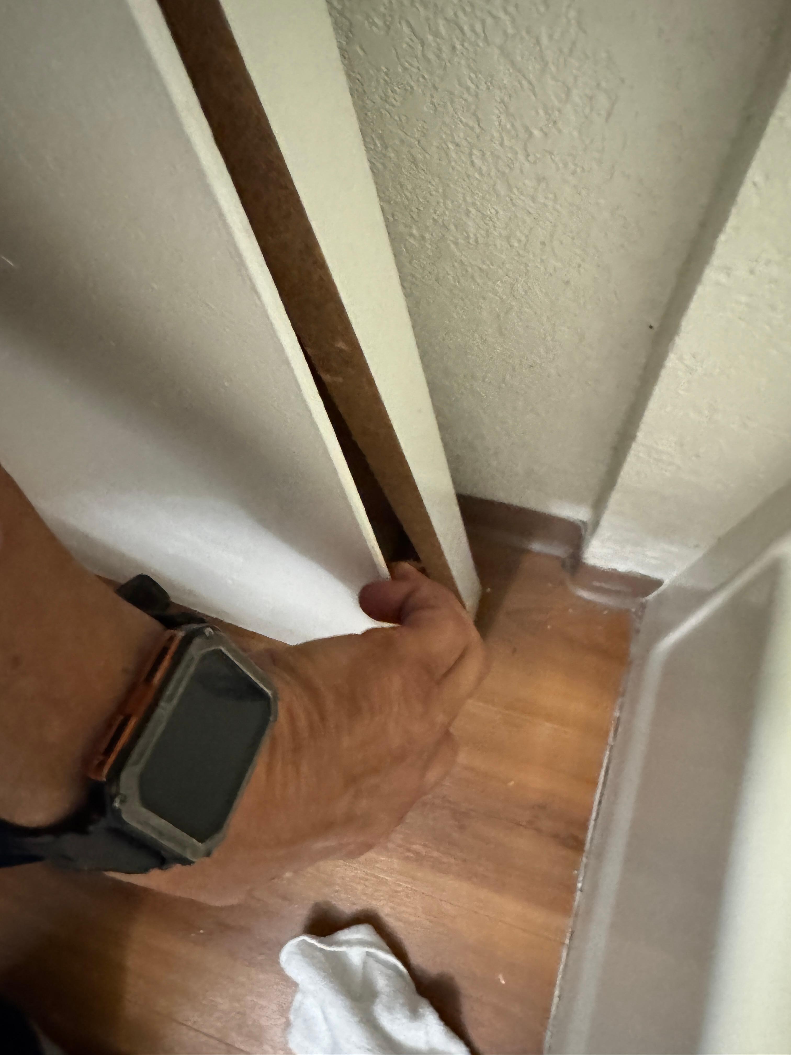 The bathroom door was separating and made it really hard to open
