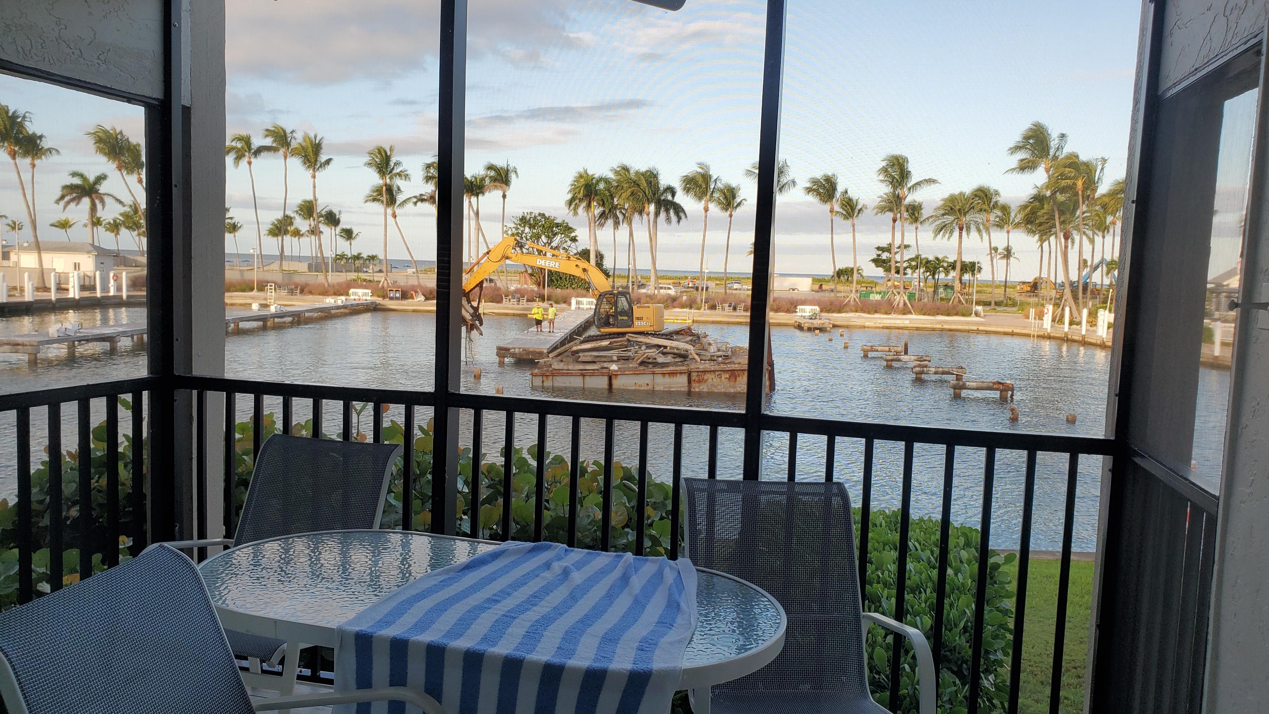 Monday morning demolition in Marina.