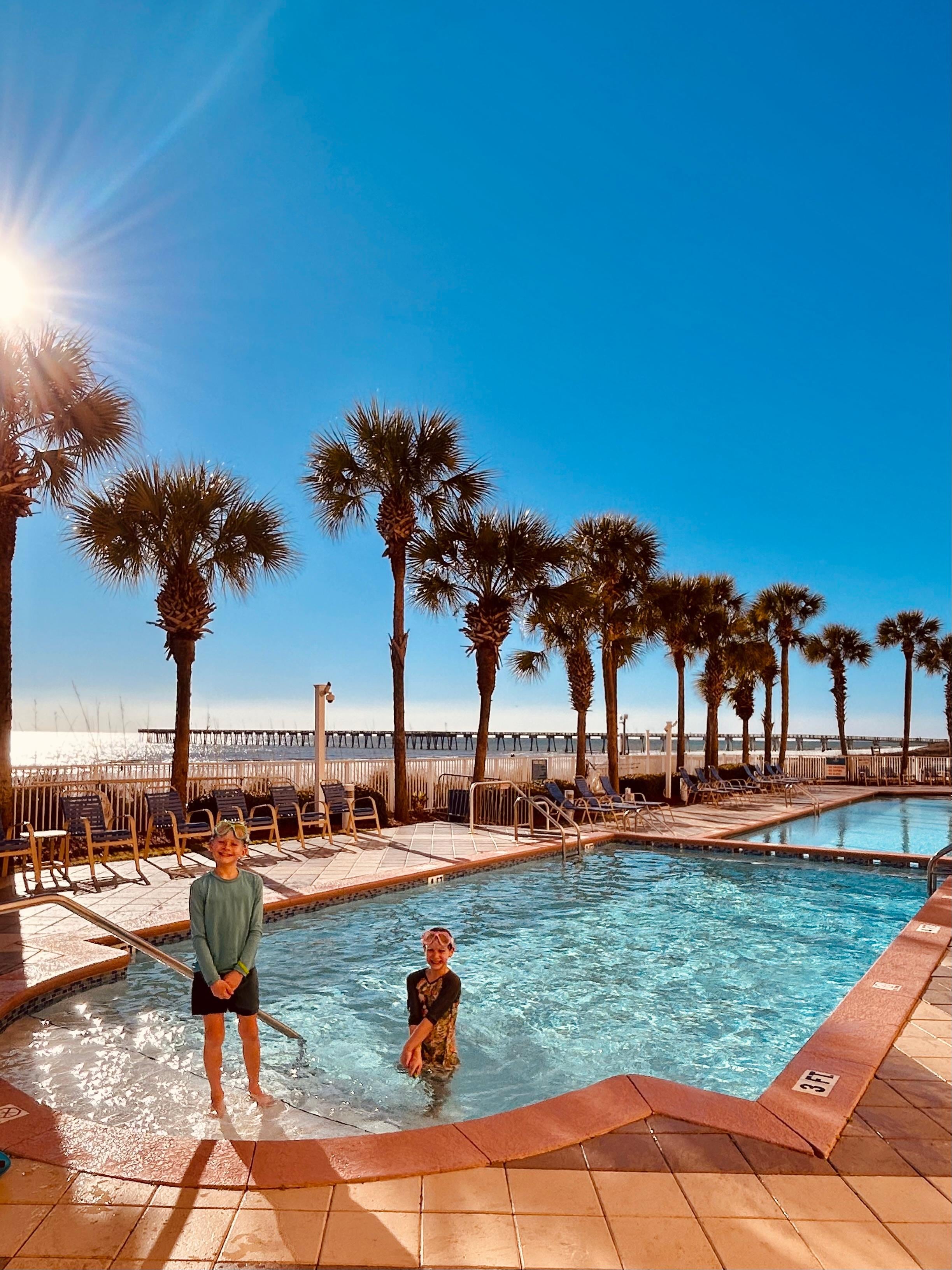 The pools were perfect for the double red flag (no swimming) days at the beach. 