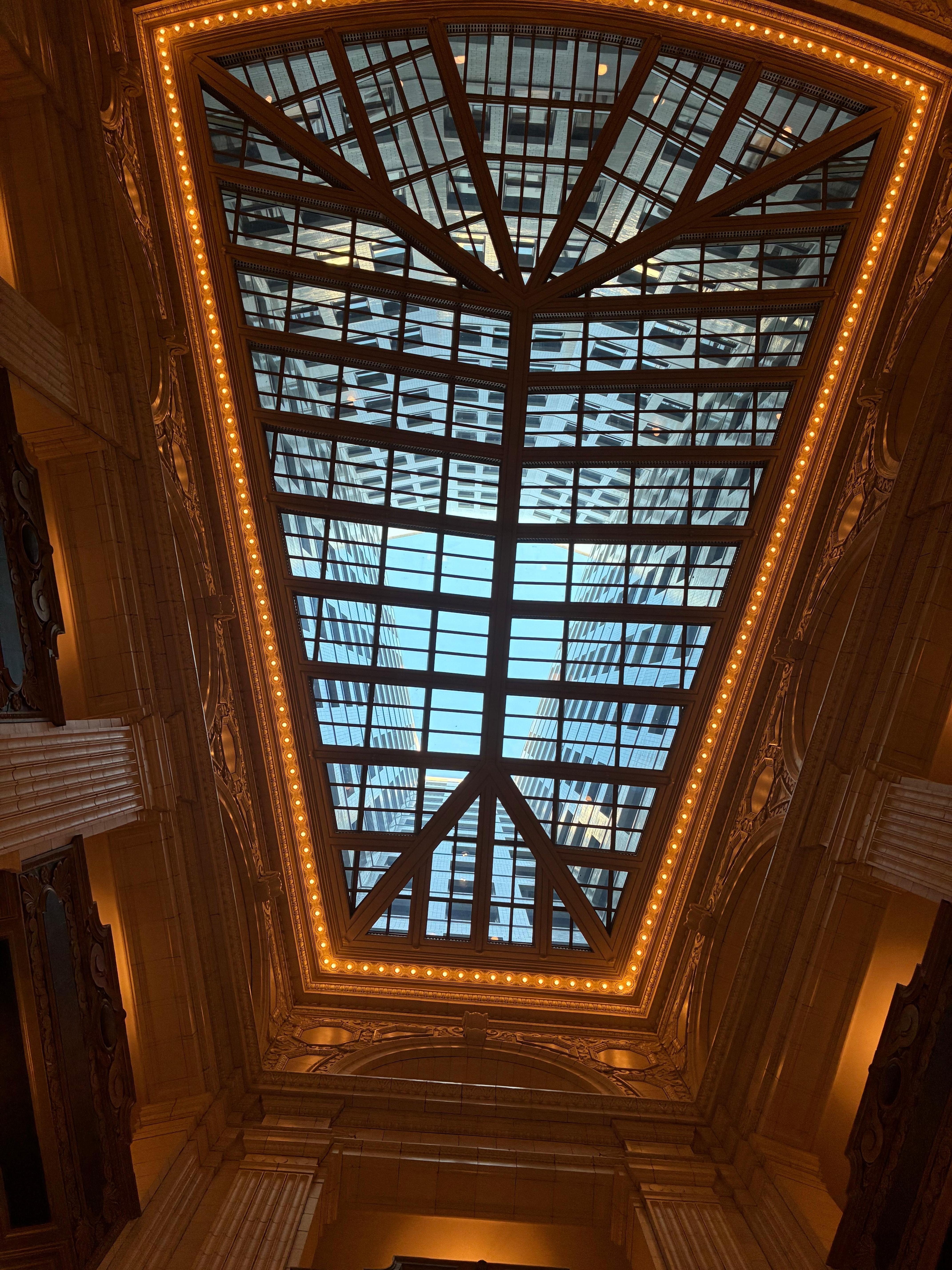 Hotel lobby skylight