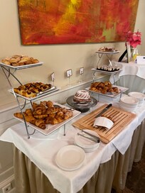 Pastry table at breakfast