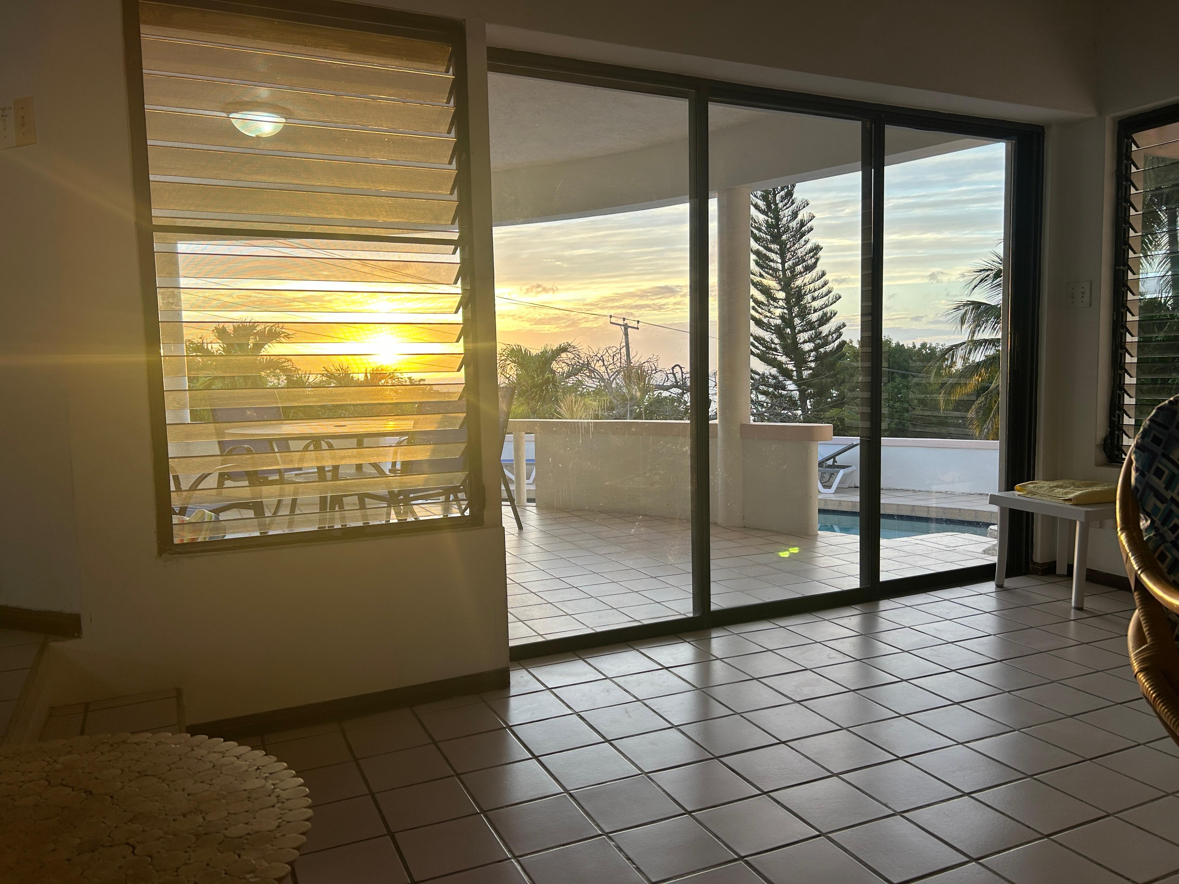 Evening view from living room