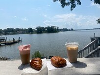 Enjoying our treats from Love Bites cafe.