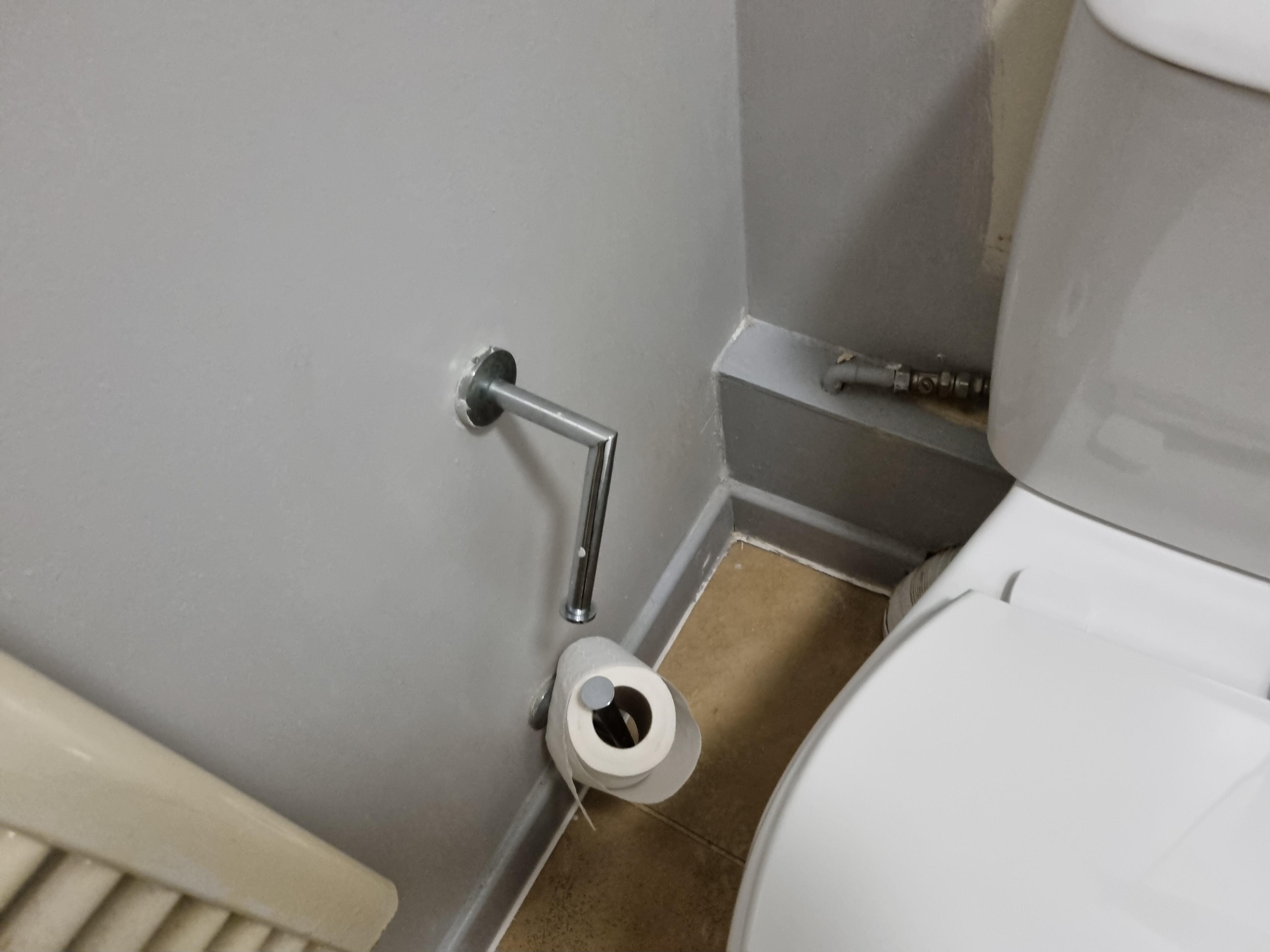Toilet roll holder loose.