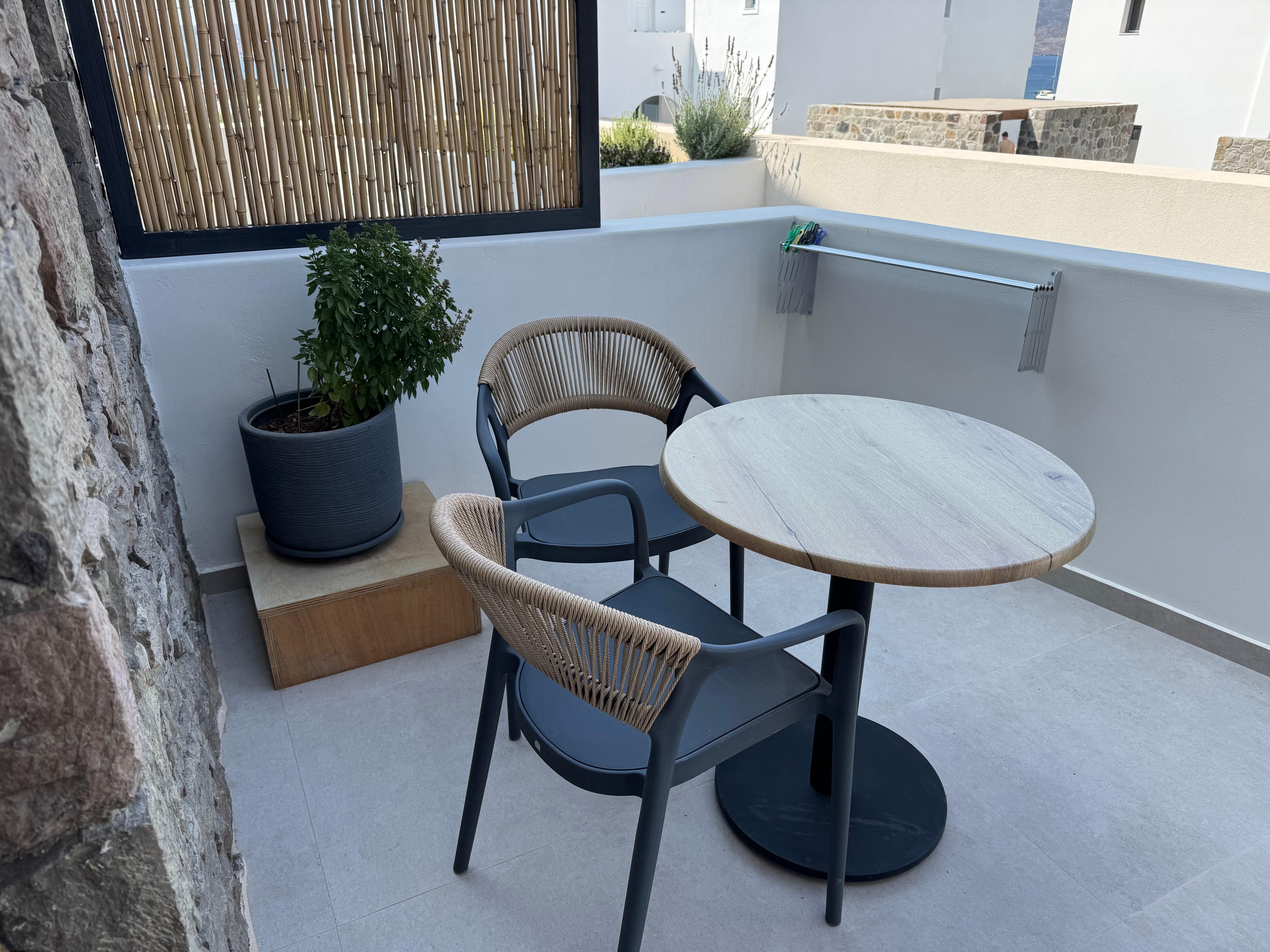 Private patio with sea view