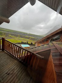 We had a shared balcony with a view of the hot tub