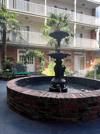 The fountain in the courtyard