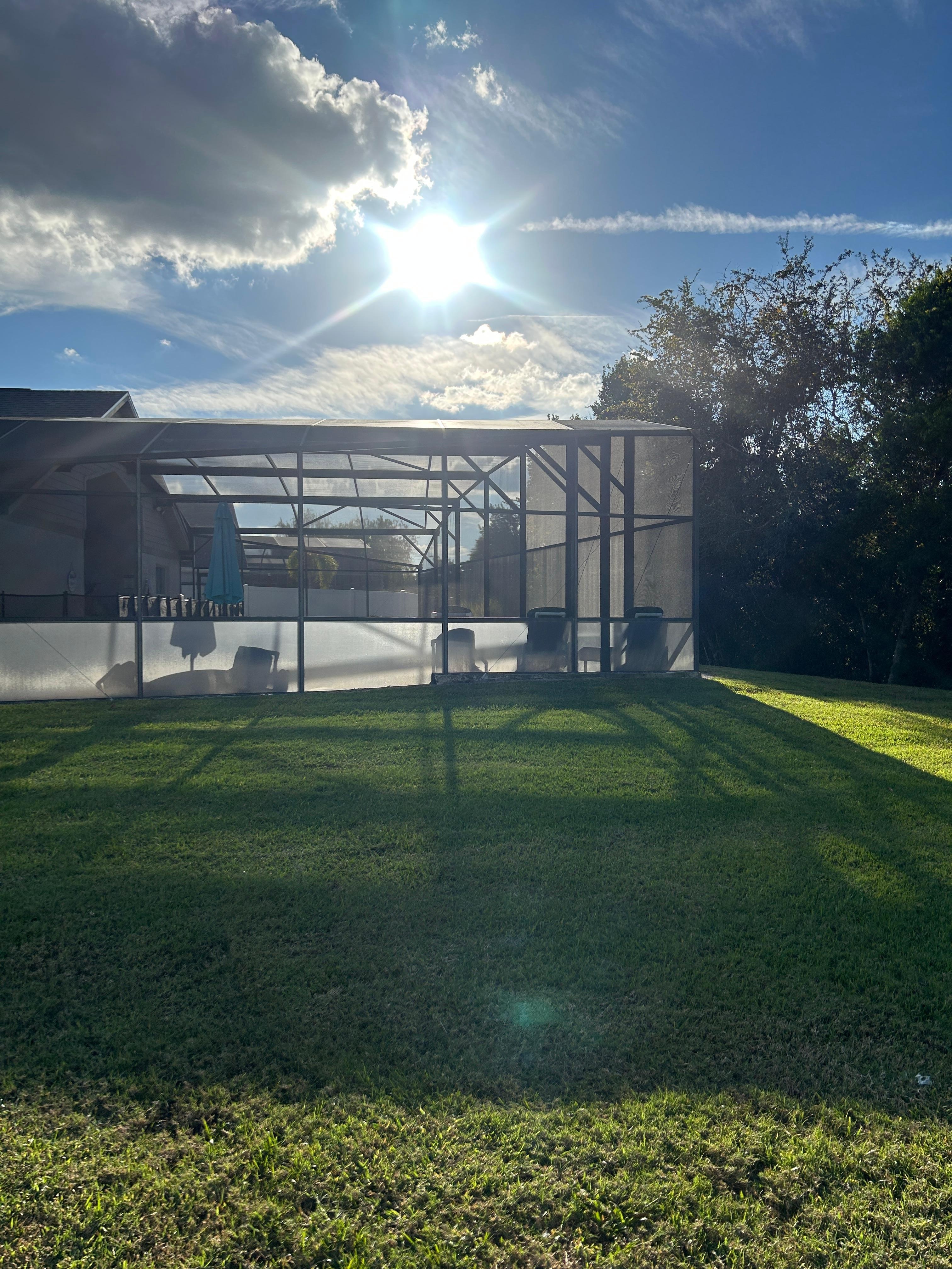 The pool area from the walking trail
