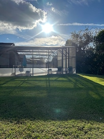 The pool area from the walking trail
