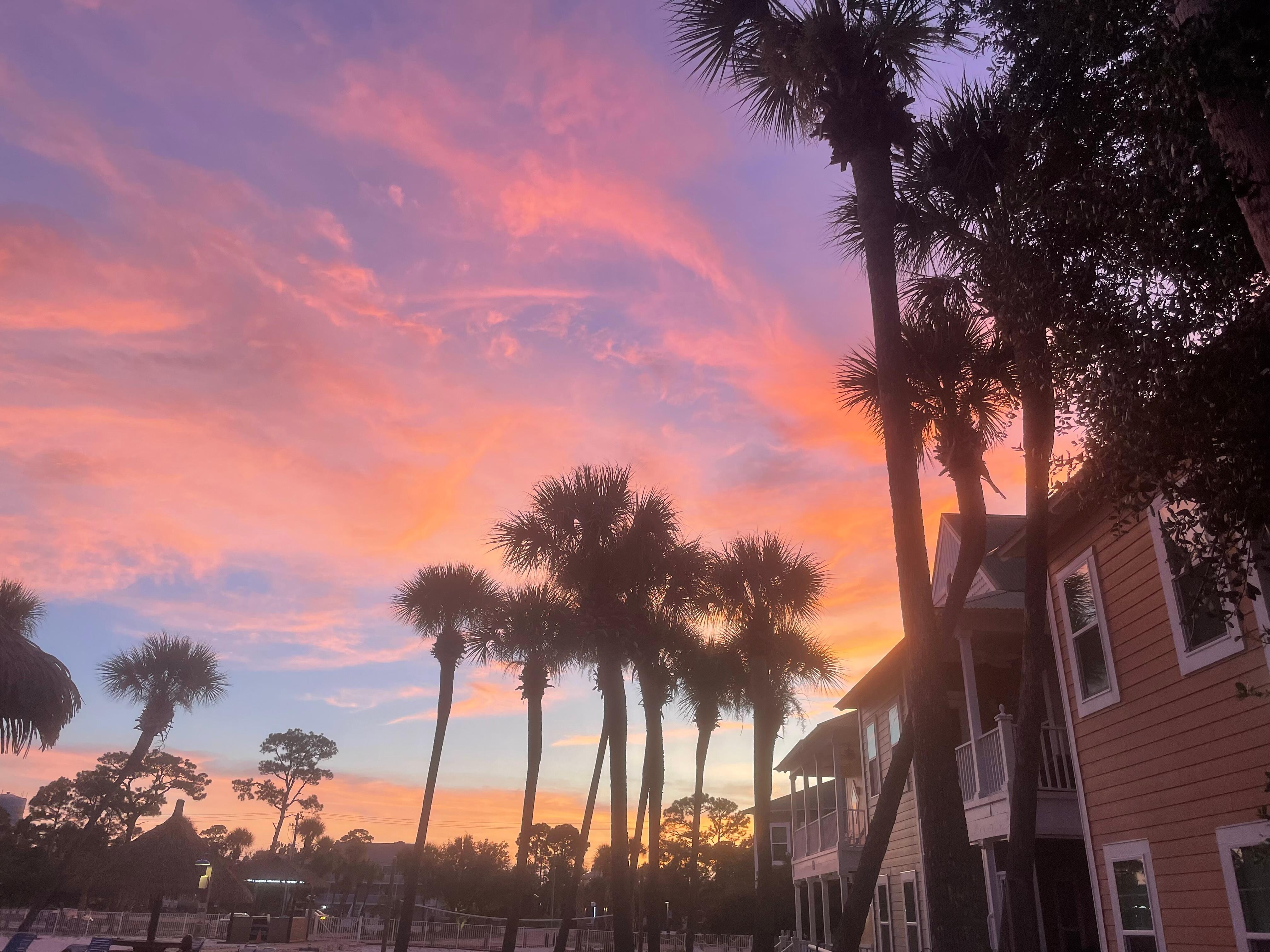 Sunset from the pool. 