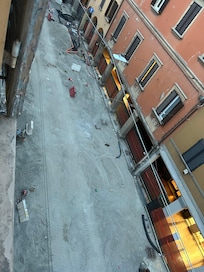 Here is the street in front of the apartment where they are putting in a new train line. It is a massive construction project where almost all streets in the neighborhood are blocked off with loud noises and dust everywhere.