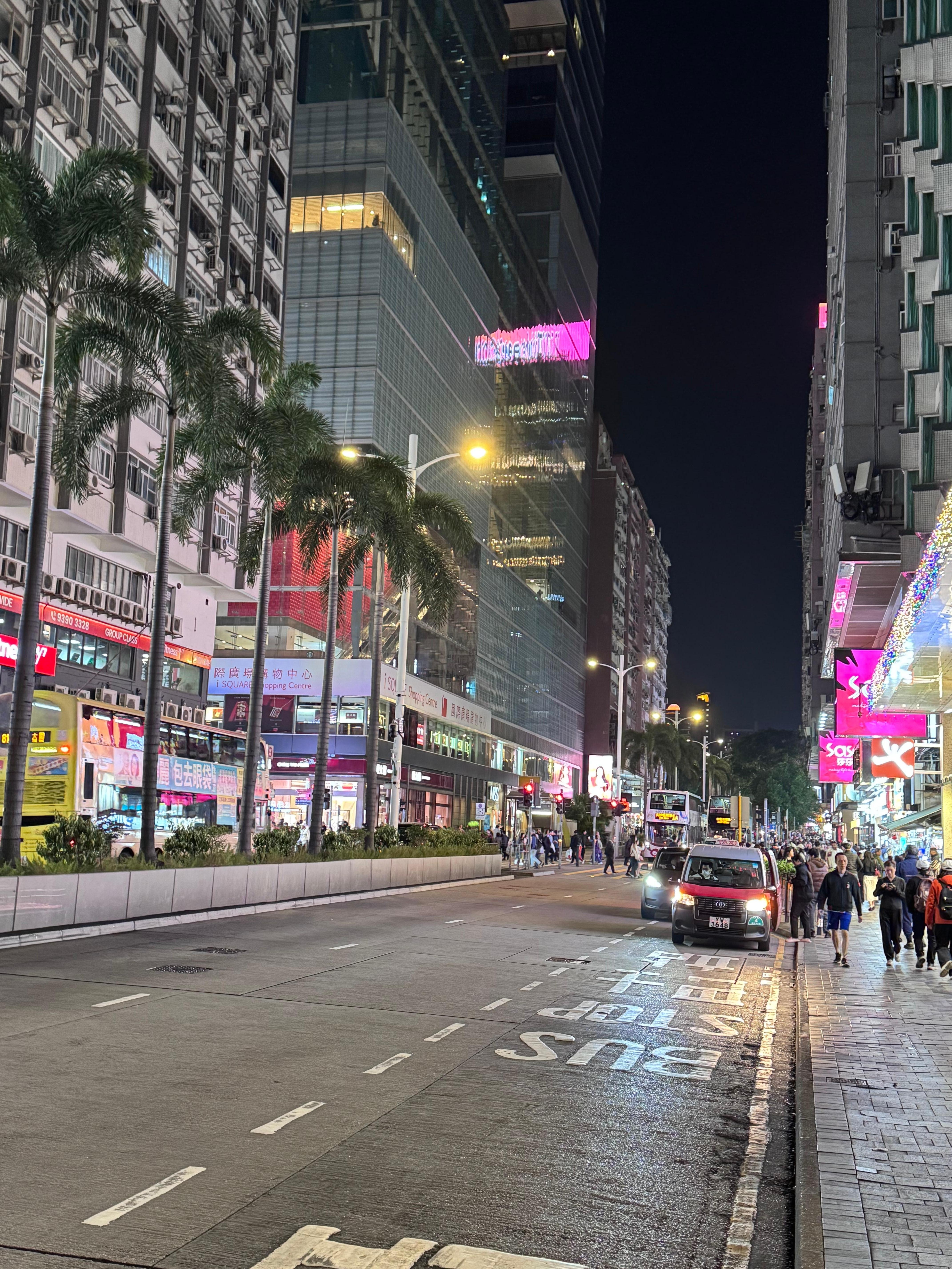 Night street view near the hotel