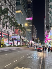 Night street view near the hotel