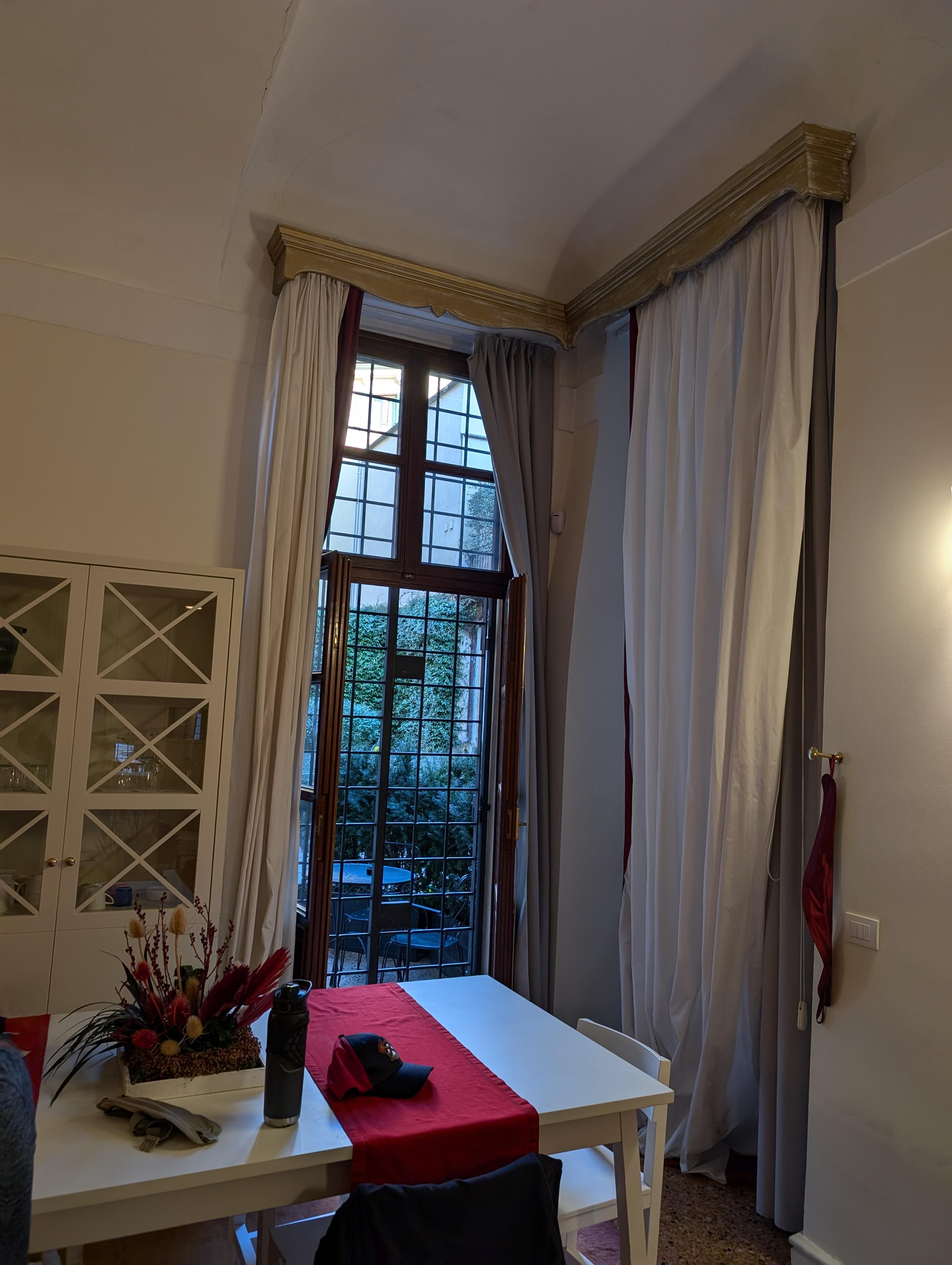 Inside looking out at our private patio. Gorgeous!