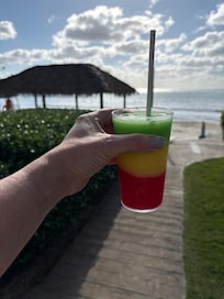 Tropical drinks melting in your hand