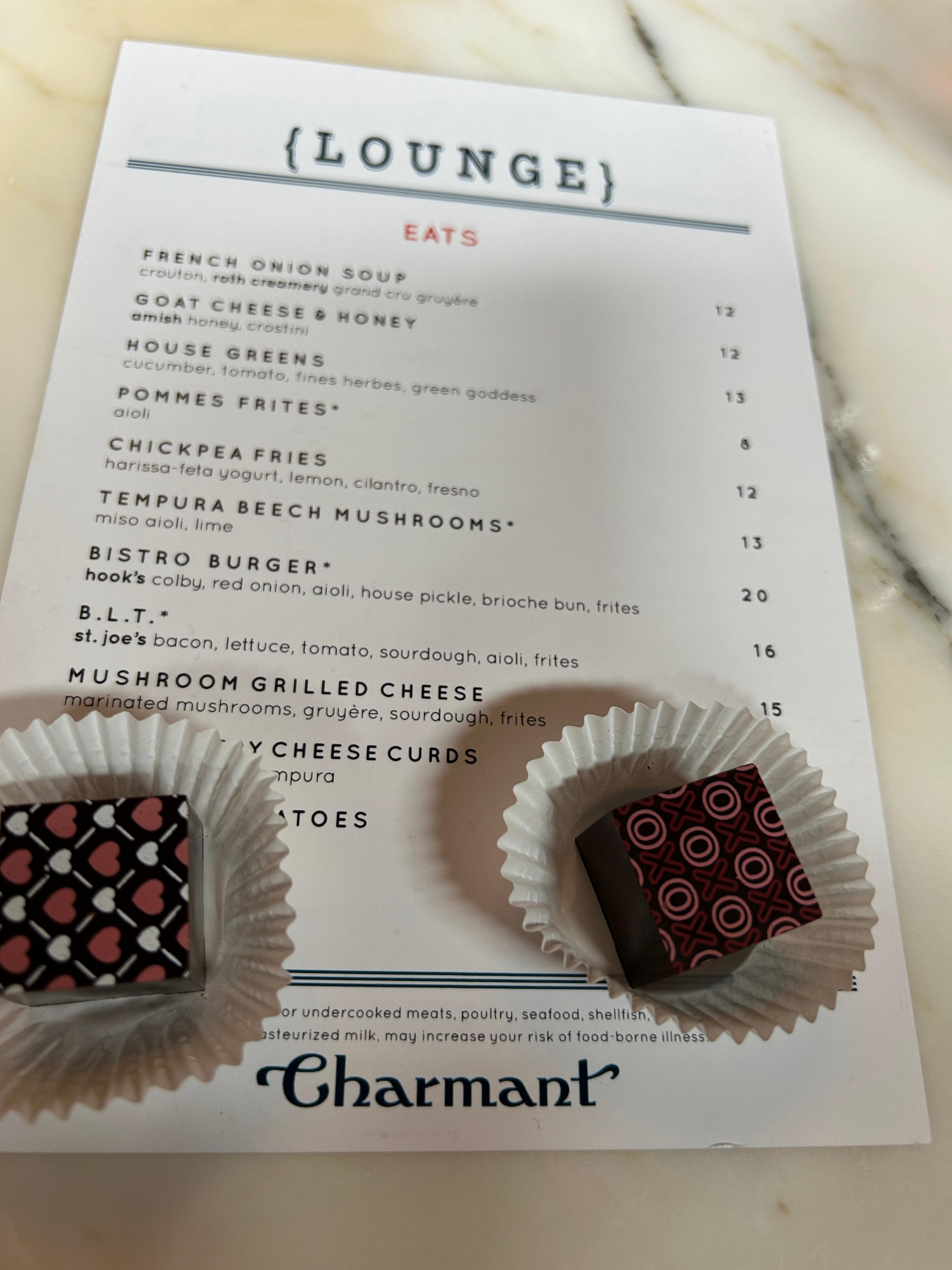 Complimentary truffles!