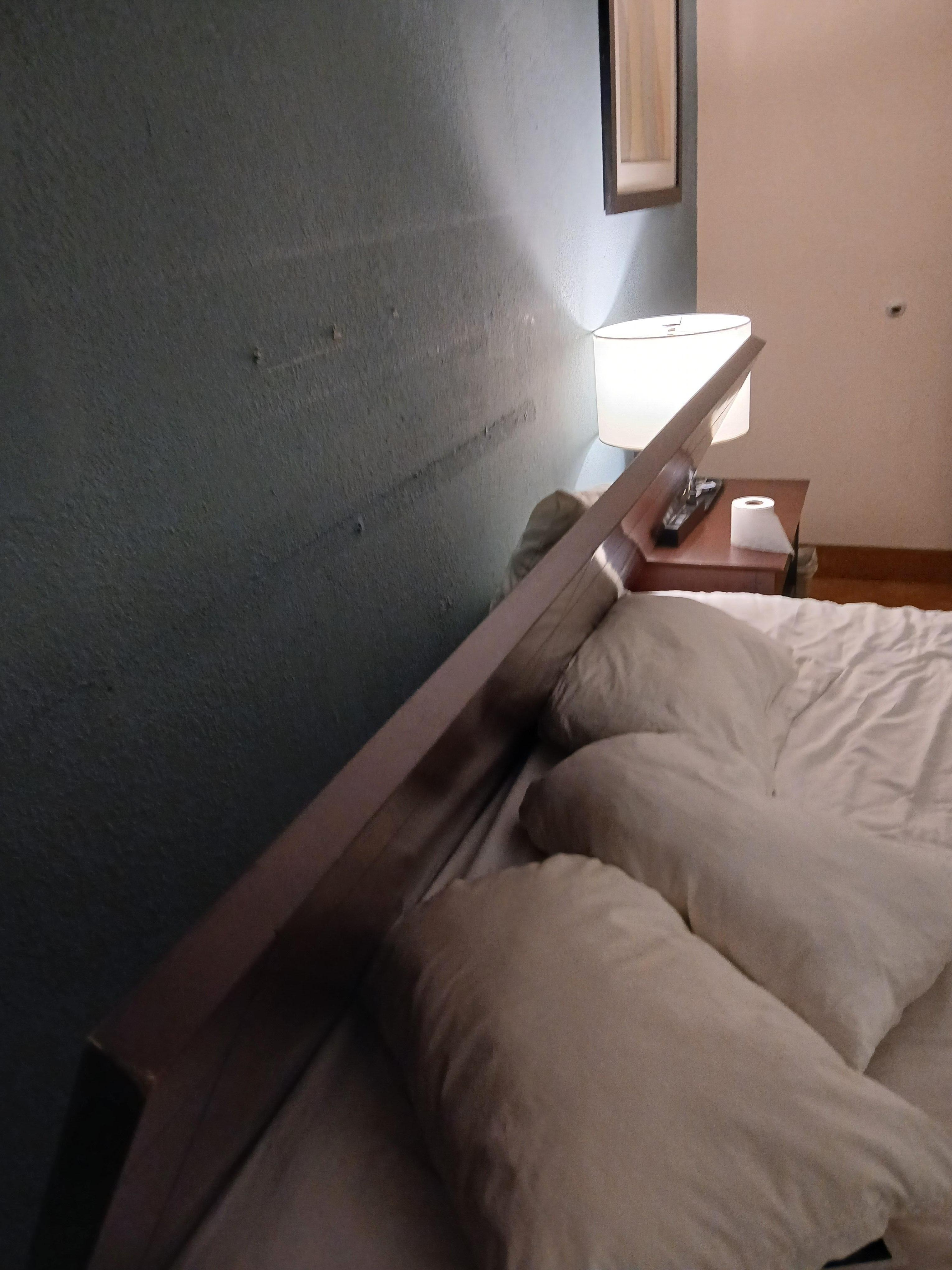 Headboard leaning over