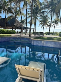 Our swim up deck and pool