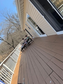 Back deck overlooking lake