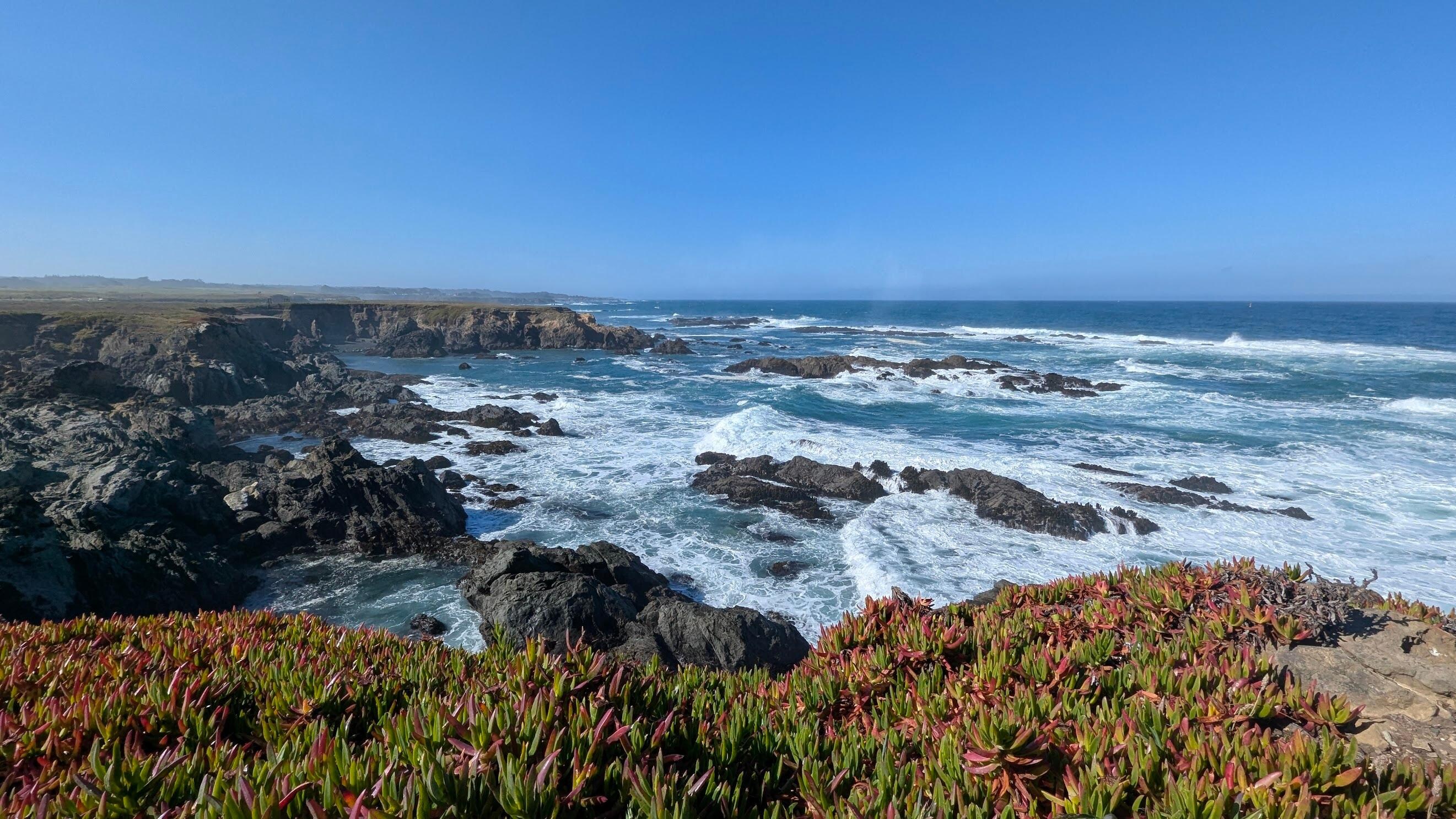 Coastal view on bluff across from house