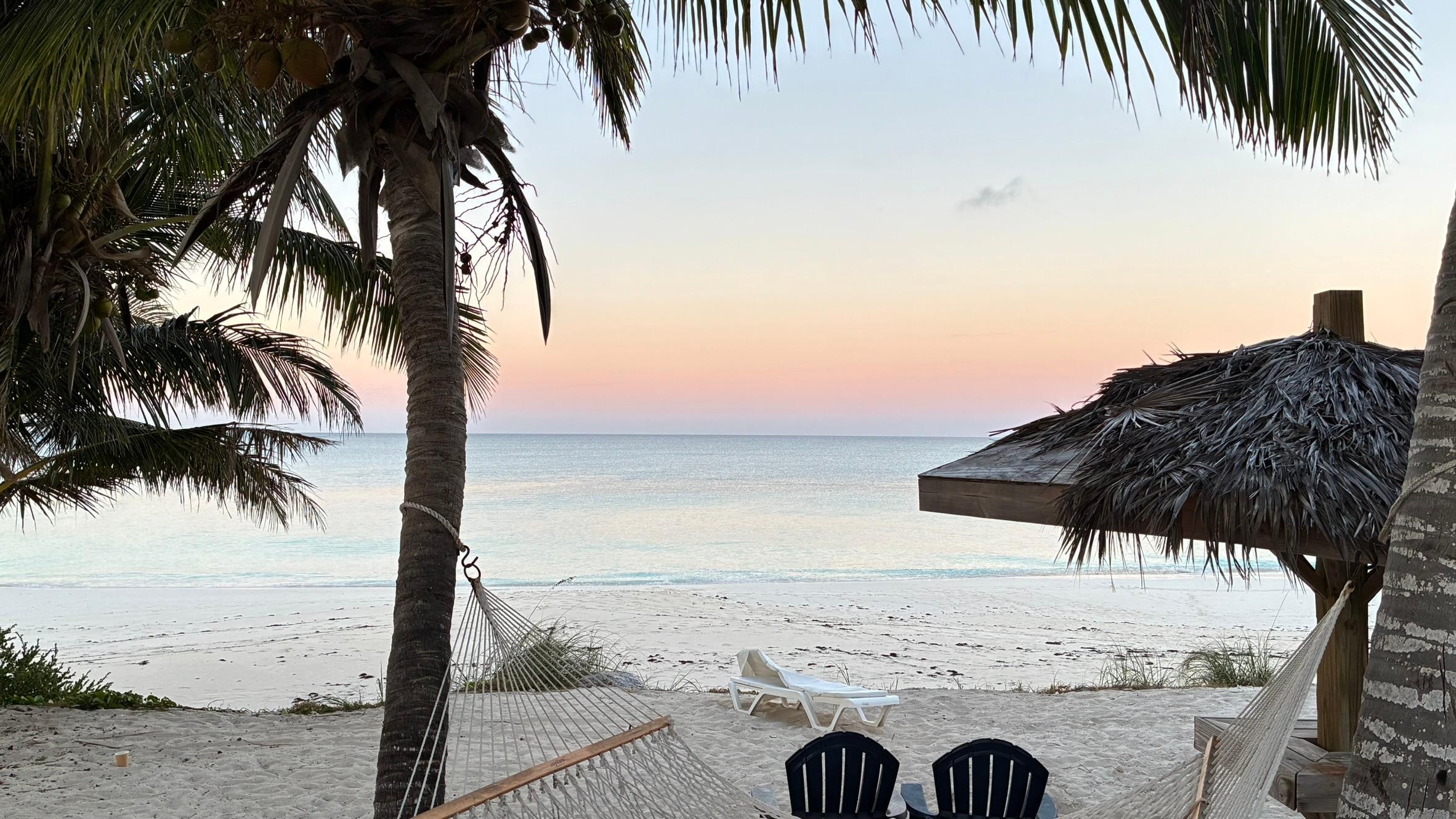 A mid-level private beach is an excellent place to sun and relax with beach views.