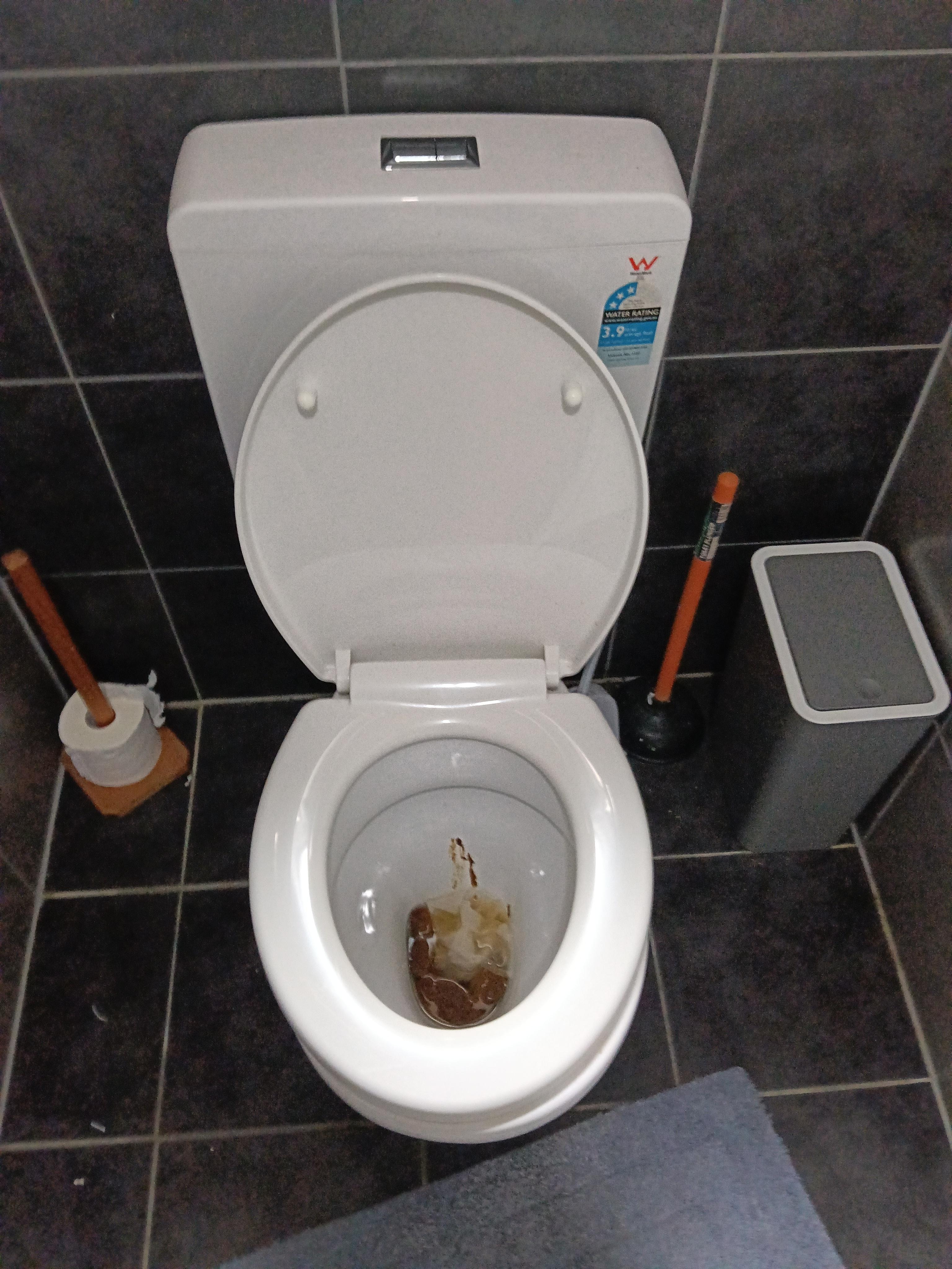 And here's a picture of the toilet that barely flushes it's a real lovely visit that one make sure you go before you get there