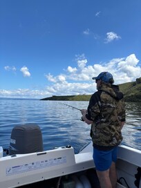 Fushing for trout on the lake