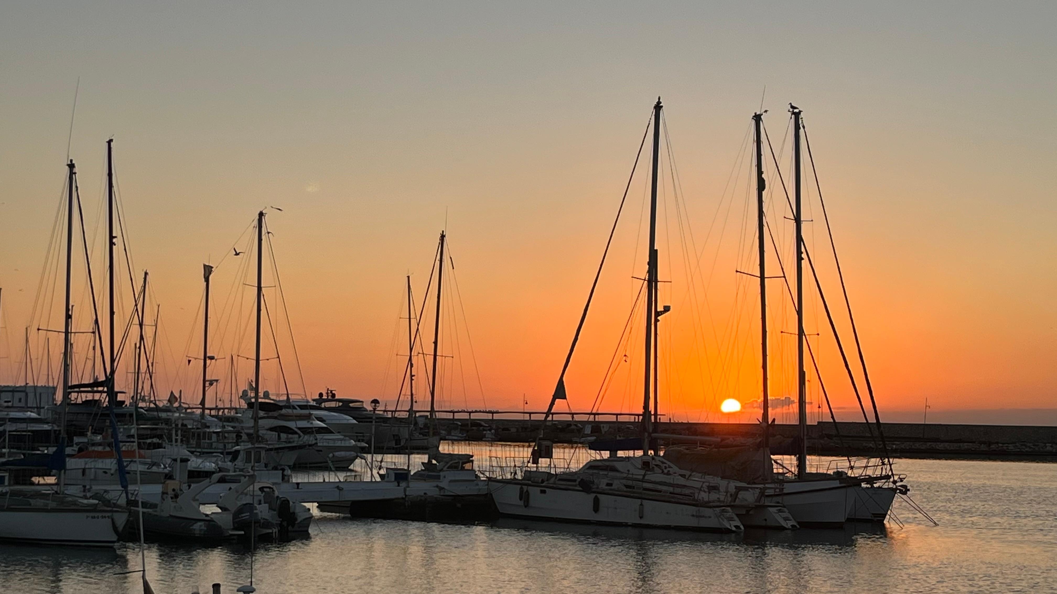 Sonnenaufgang von der Terrasse aus.