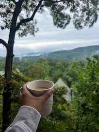 Perfect place for a morning cup of coffee! I loved that the machine offered Kcup and regular ground options.