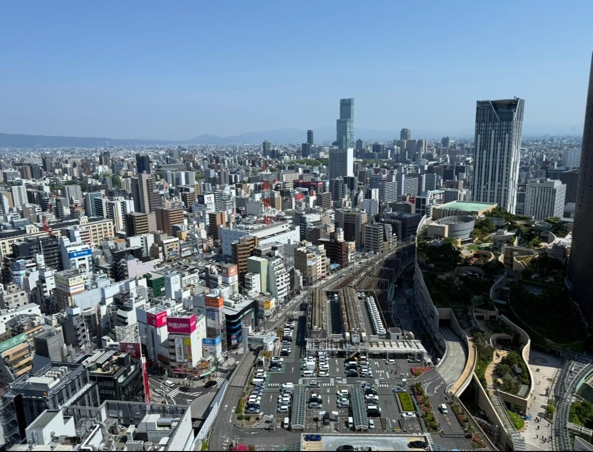 View of Osaka from our hotel room window.
