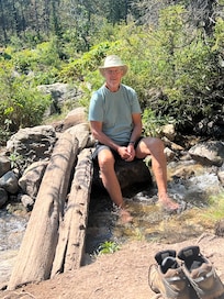 Cooking the feet in Taggert Lake