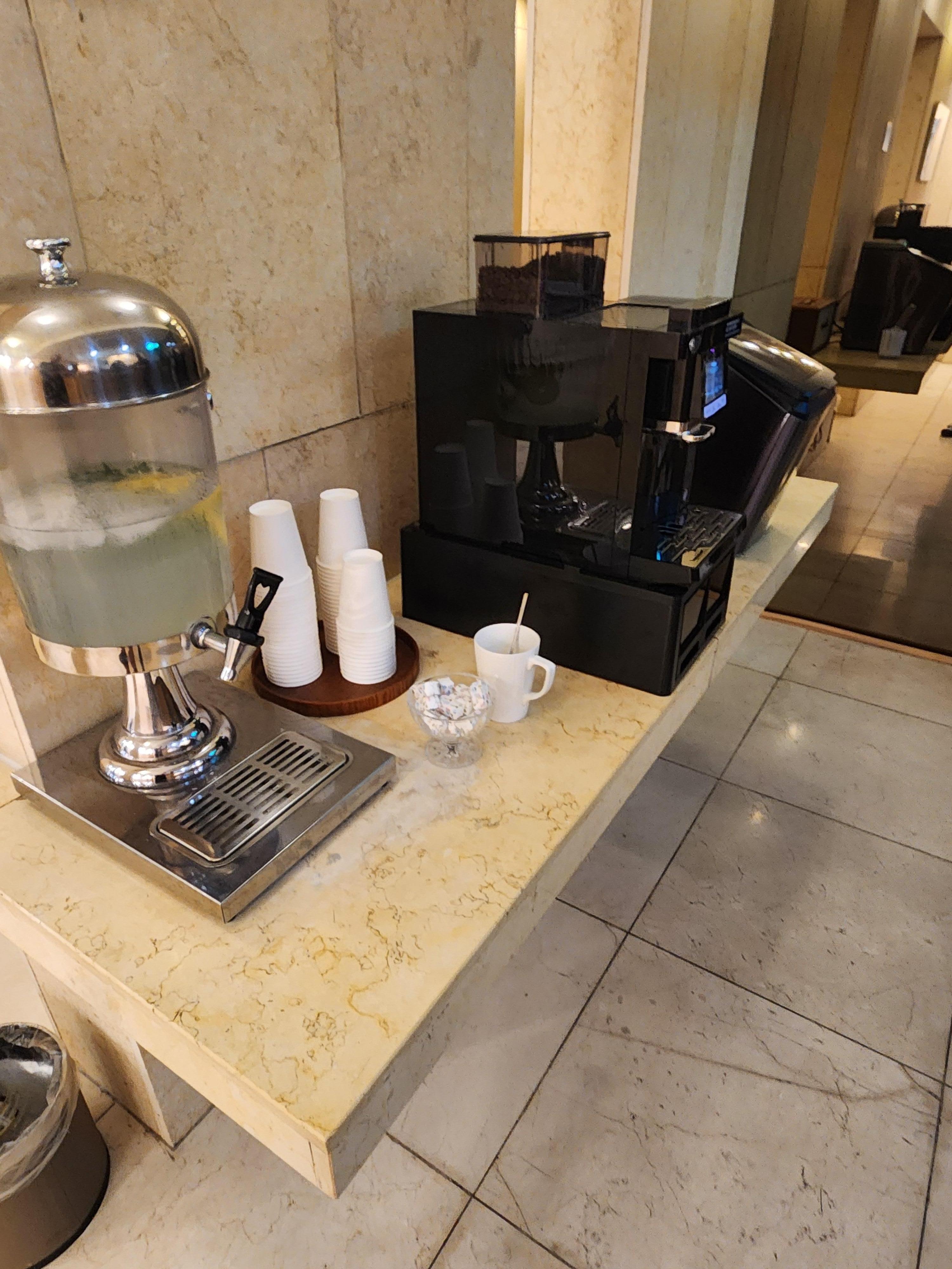 Coffee machine in the lobby