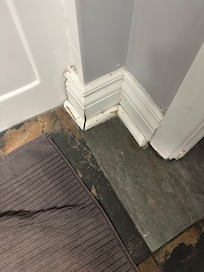 Bathroom showed signs of water damage